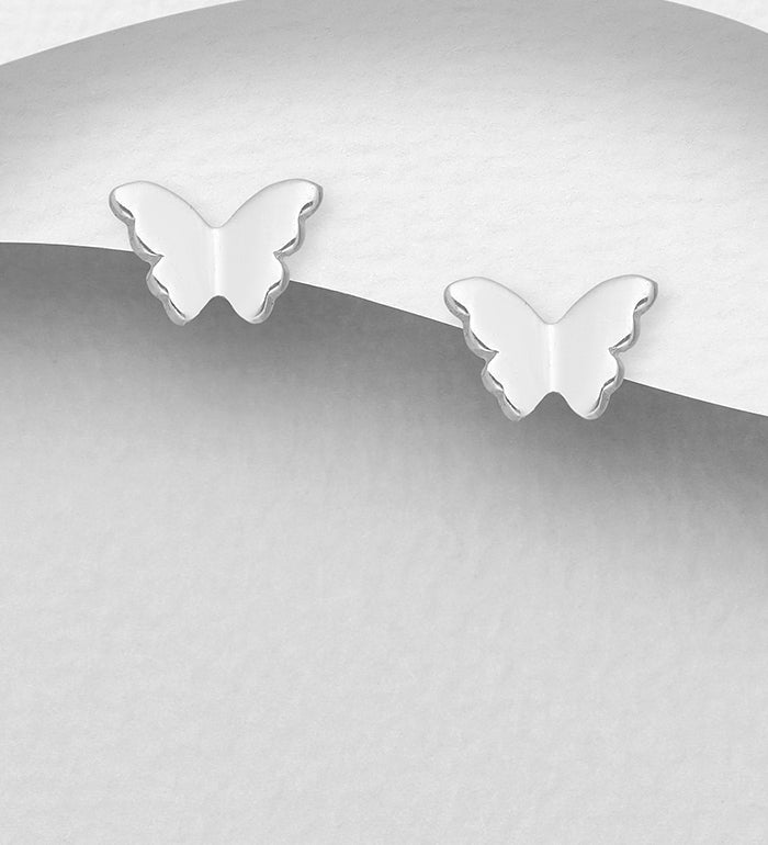 925 Sterling Silver Butterfly Push-Back Earrings – Elegant Stud Jewelry