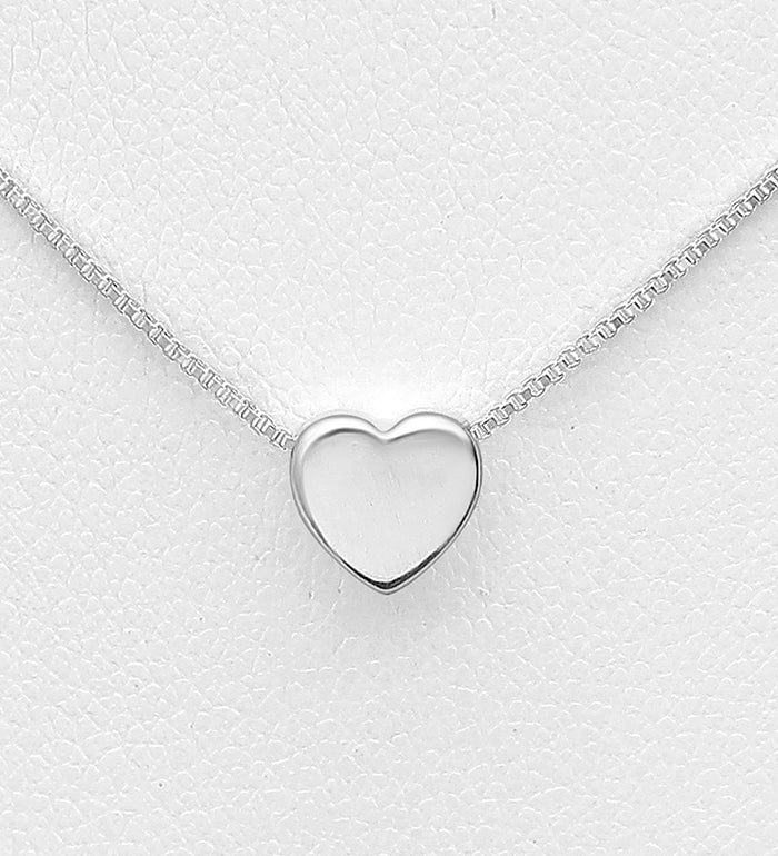 925 Sterling Silver Heart Necklace – Classic Pendant Jewelry